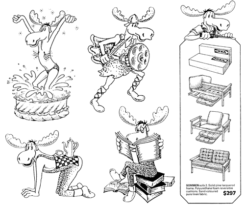 examples of the ikea moose character